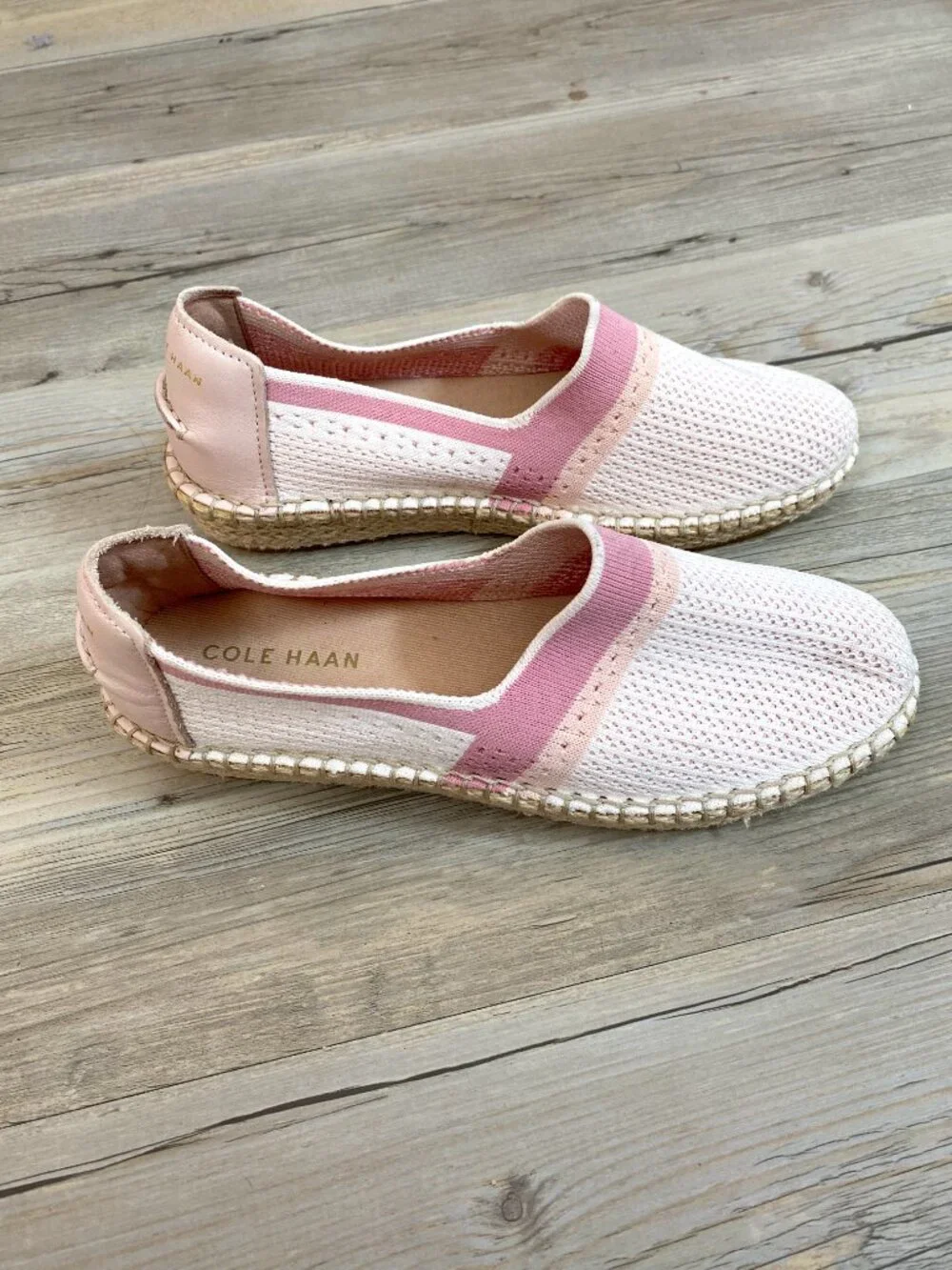 Cole Haan Pink Espadrille Slip-On Shoes Size 6.5